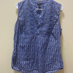 Bit & Bridle womens short sleeve blue white size L